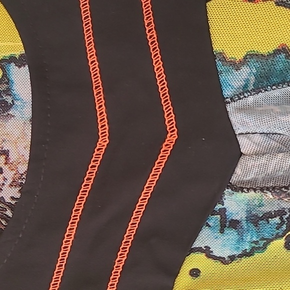 C’Fait Pour Vous Paris Sleeveless Summer Black Colorful Dress Euro Size 3  - Picture 3 of 10